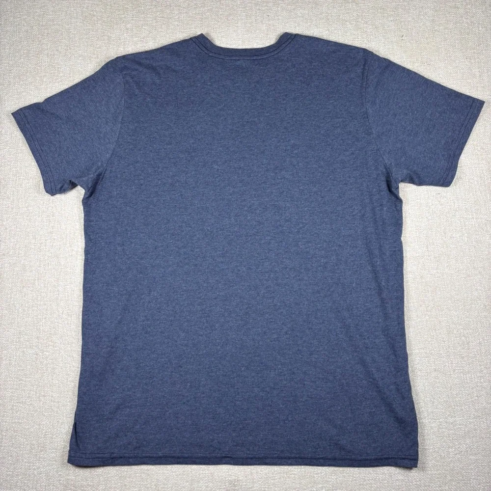 The North Face Mens XL Navy Blue Heathered Graphic Logo T-Shirt Short Sleeve